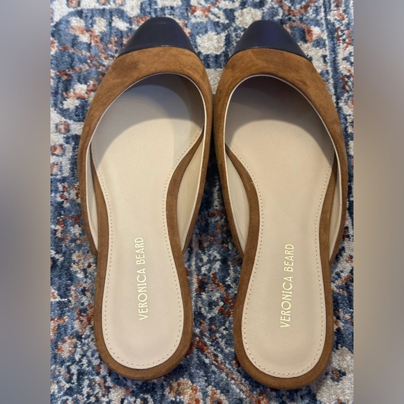 Veronica Beard Women’s Carlotta Flat in Size 5 in Black/Carmel - Picture 11 of 13